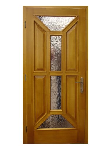 Межкомнатная деревянная дверь со стеклянной вставкой из массива ясеня